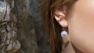 Boucles d'oreilles Trollbeads avec Calcédoine, Accessoire pour Boucles d'Oreilles