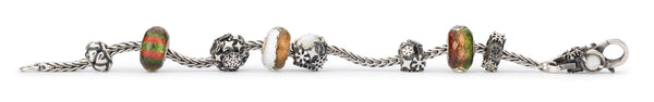 Trollbeads collection Let it snow beads on bracelet chain