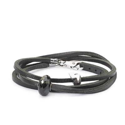 Bracelet en Cuir Noir/Argent
